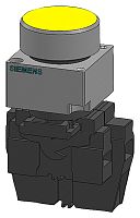 3SB3647-0AA31 КОМПЛЕКТНОЕ УСТРОЙСТВО КРУГЛАЯ КНОПКА С ПОДСВЕТКОЙ, МЕТАЛЛ 1НO+1НЗ + ВСТРОЕННЫЙ СВЕТОДИОД 24V UC ЖЕЛТЫЙ С ДЕРЖАТЕЛЕМ