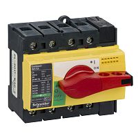 SE Compact INS/INV Выключатель-разъединитель INS63 4P красная рукоятка/желтая панель