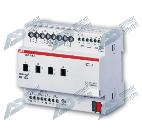 ABB LR/S4.16.1 Светорегулятор ЭПРА 1-10B с контролем освещённости, 4-канальный, 16A