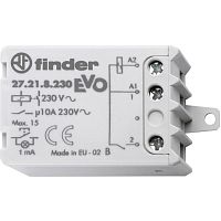Finder Шаговое электромеханическое реле EVO; 1NO 10А, 2 состояния; контакты AgNi; питание 230В АC; монтаж в коробке; фланец; степень защиты IP20