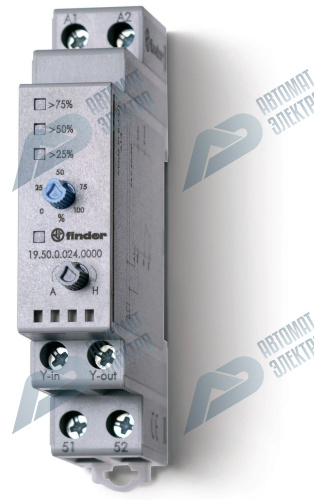 Finder Модуль управления, аналоговый сигнал 0…10В DC; питание 24В АC/DC; монтаж на рейку 35мм; ширина 17.5мм; степень защиты IP20; упаковка 1шт.