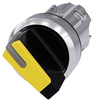3SU1052-2BF30-0AA0 SELECTOR SWITCH, CAN BE ILLUM., 22MM, ROUND, METAL, SHINY, YELLOW, SHORT SELECTOR SWITCH, 2 SWITCH POSITIONS O-I, LATCHING, ACTUATING ANGLE 90 DEG., 10:30H/13:30H