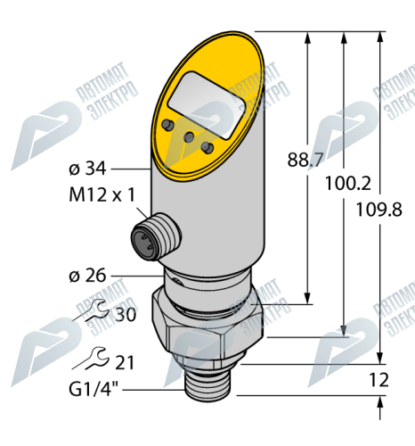 Датчик давления TURCK PS100R-504-LI2UPN8X-H1141/3GD