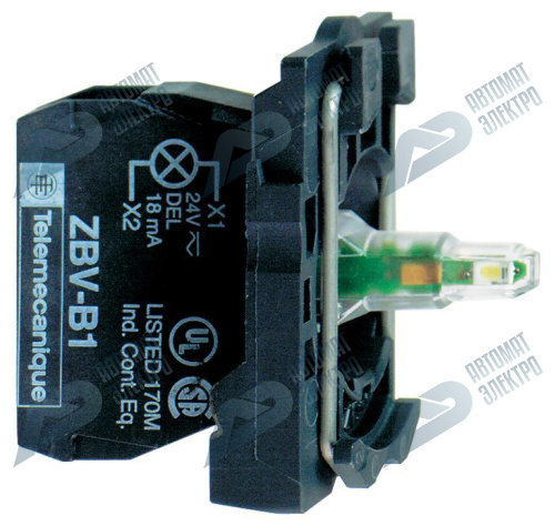 SE XB5 Светосигнальный блок с ламподержателем (LED) зеленый 24-120В AC/DC фото 8