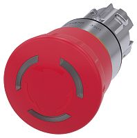 3SU1051-1HB20-0AA0 АКТУАТОР АВАРИЙНОЙ ГРИБОВИДНОЙ КНОПКИ С ВОЗМОЖНОСТЬЮ ПОДСВЕТКИ,, 22MM, КРУГЛ., ГЛЯНЦЕВЫЙ МЕТАЛЛ, КНОПКА КРАСНАЯ, 40MM, ПОДТВЕРЖДЕНИЕ СРАБАТЫВАНИЯ ФИКСАЦИЕЙ (POSITIVE LATCHING), ДЕБЛОКИРОВКА ПОВОРОТОМ