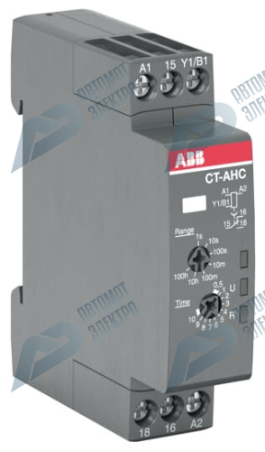 ABB Реле времени CT-AHC.12 компактное (задержка при отключ.) 24-48B DC, 24- 240B AC (7 диапазонов времени 0,05с...100ч) 1ПК