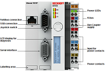 Beckhoff. модуль контроллера ввода/вывода с интегрированным IEC 61131-3-SPS; 256 кБайт памяти для хранения программ, Ethernet-протоколы TwinCAT ADS, Modbus TCP - BX9000 Beckhoff