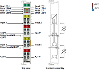 Beckhoff. 8-канальный модуль аналогового входа 4…20 мA, 12 бит, 1-проводная технология - KL3458 Beckhoff