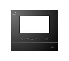 ABB Рамка для абонентского устройства 4,3, чёрный глянцевый, с символом индукционной петли