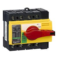 SE Compact INS/INV Выключатель-разъединитель INS40 4P красная рукоятка/желтая панель