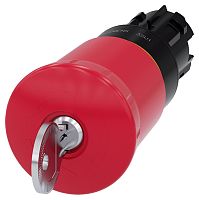 3SU1000-1HK20-0AA0 АКТУАТОР АВАРИЙНОЙ ГРИБОВИДНОЙ КНОПКИ, 22MM, КРУГЛ., ПЛАСТИК, КНОПКА КРАСНАЯ, 40MM, C ЗАМКОМ BKS, НОМЕР ЗАМКА S1, ПОДТВЕРЖДЕНИЕ СРАБАТЫВАНИЯ ФИКСАЦИЕЙ (POSITIVE LATCHING), KEY-OPERATED RELEASE