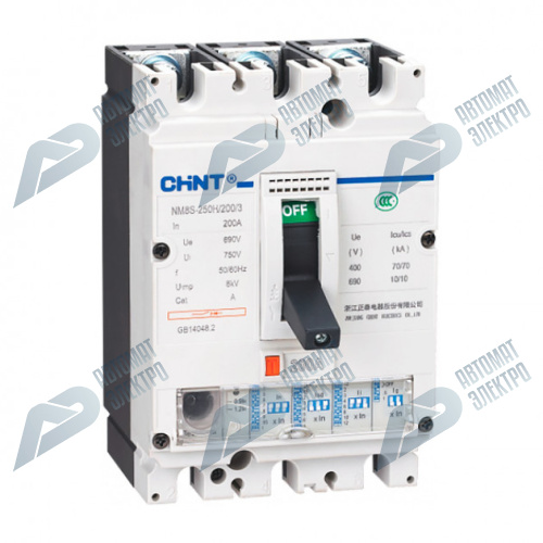 Автоматический выключатель NM8S-250S 3Р 125А 50кА с электронным расцепителем (CHINT) 150042