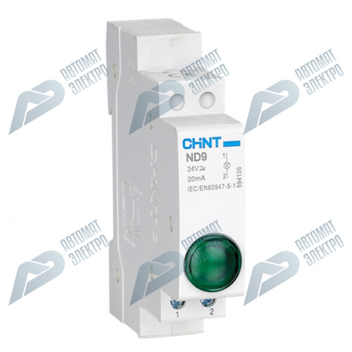 Индикатор ND9-2/gg  зеленый+зеленый, AC/DC230В (LED) (CHINT) 594133