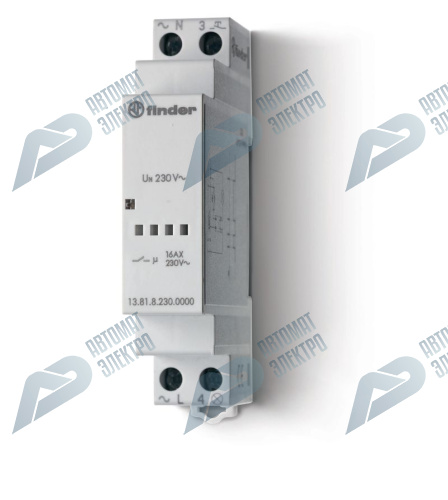 Finder Модульное электронные шаговое реле; 1NO 16A; питание 230В АC; ширина 17.5мм; степень защиты IP20; упаковка 1шт.