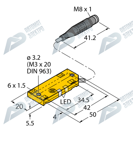 Емкостной датчик TURCK BC5-QF5.5-AN6X2-1.5-PSG3M/S250