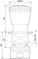 3SB3203-1HA20 КОМПЛЕКТНОЕ УСТРОЙСТВО, КРУГЛАЯ ГРИБОВИДНАЯ КНОПКА 40MM, С ФИКСАЦИЕЙ, С ПОВОРОТНОЙ РАЗБЛОКИРОВКОЙ, 1НЗ