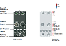 Beckhoff. 4/4-Kanal-Powerverteilung fur EtherCAT-Box-Module mit Strommessung/Data-Logging, 4 x M8, 4-polig (je US/UP), 7/8“-Stecker, schraubbar - EP9224-0023 Beckhoff