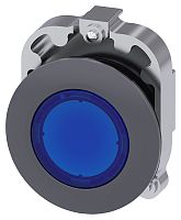 3SU1061-0JD50-0AA0 ЭЛЕМЕНТ СВЕТОВОГО ИНДИКАТОР С СИНИМ  РАССЕИВАТЕЛЕМ, 30MM, КРУГЛ., МЕТАЛЛ МАТОВЫЙ, ПЛОСКОЕ ФРОНТАЛЬНОЕ КОЛЬЦО