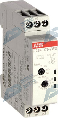 ABB CT-VWD.12 Реле времени модульное (с проскальзыванием)24-48V DC,24-240B AC 7 врем.диапазонов