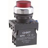 Кнопка управления NP8-10GND/5 1НО белая AC110В-220В(LED) IP65 (CHINT) 577995