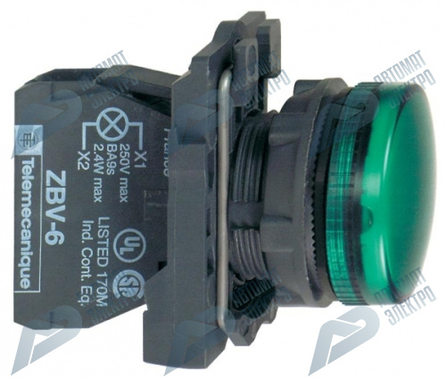 SE XB5 Лампа сигнальная зелёная светодиодная 24В