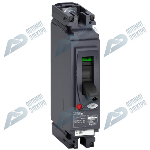 SE Compact NSX Силовой Автоматический выключатель NSX100M 1P Iu=30А диапазон уставки тока расцепления: 190А IP30