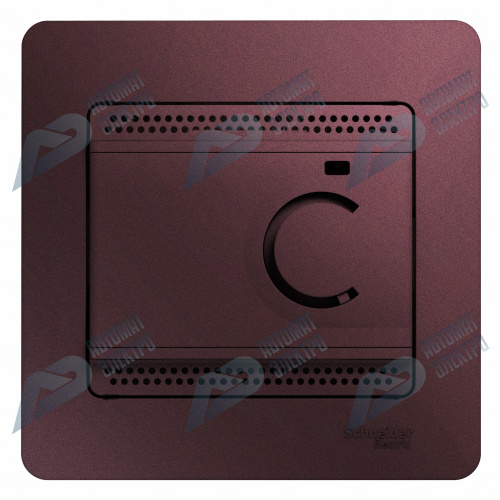 SE Glossa Баклажановый Термостат электронный теплого пола с датч, от +5 до +50°C, 10A (в сборе)