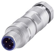 6GK1901-0DB10-6AA8 SIMATIC NET IE M12 PLUG PRO M12 СОЕДИНИТЕЛЬ ВТЫЧНОЙ В МЕТАЛЛИЧЕСКОМ КОРПУСЕ ДЛЯ БЫСТРОГО МОНТАЖА, ОТВОД КАБЕЛЯ ПОД УГЛОМ 180 ГРАД.,1 УПАКОВКА = 8 ШТУК ДЛЯ SCALANCE X208 PRO И ET200 PRO PN