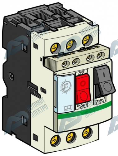 SE GV2 Автоматический выключатель с комбинированным расцепителем 0,63-1А+кон