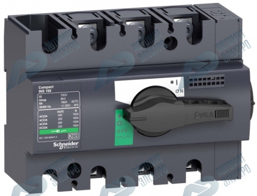 SE Interpact INS/INV Выключатель-разъединитель 3P 125А рукоятка спереди