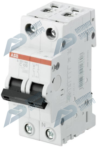 ABB Выключатель автоматический 1P+N S201 C100NA