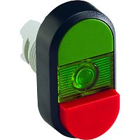 ABB MPD Кнопка двойная MPD13-11G (зеленая/красная-выступающая) зеленая л инза с текстом (I/O)