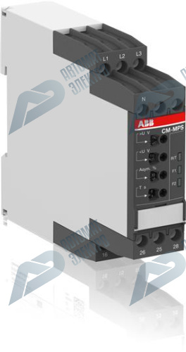 ABB CM-MPS.41S Реле контроля, без контр нуля, Umin/Umax=3х300-380В/420- 500BAC, 2ПК, винт.клеммы