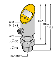 Датчик давления TURCK PS001R-502-LI2UPN8X-H1141/3GD