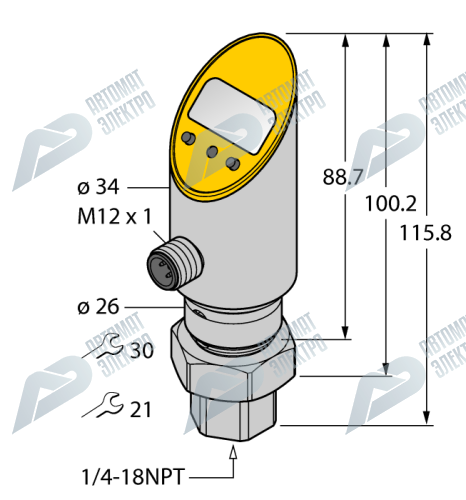 Датчик давления TURCK PS400R-502-LI2UPN8X-H1141/3GD