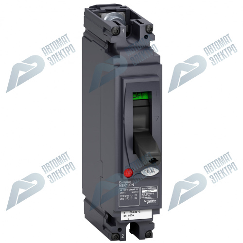 SE Compact NSX Силовой Автоматический выключатель NSX100N 1P Iu=20А диапазон уставки тока расцепления: 190А IP30