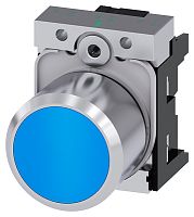 3SU1250-0EB50-0AA0 АКТУАТОР КНОПКИ С ВЫСОКИМ ФРОНТАЛЬНЫМ КОЛЬЦОМ (12MM), 22MM, КРУГЛ., МЕТАЛЛ, BLUE, FLAT BUTTON, БЕЗ ФИКСАЦИИ, С ДЕРЖАТЕЛЕМ