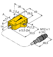 Датчик линейных перемещений TURCK LI25P1-QR14-LU4X2-0,3-RS4/S97