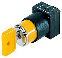 3SB3000-3DK11 ПЕРЕКЛЮЧАТЕЛЬ ЗАМОК С 2 КЛЮЧАМИ I-O-II С ФИКСАЦИЕЙ O.M. R., ЖЕЛТЫЙ КЛЮЧ НОМЕР.73033: I+O+II