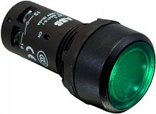 ABB CP Кнопка с подсветкой CP2-12G-10 зеленая 110-130В AC/DC с плоской клавишей с фиксацией 1НО