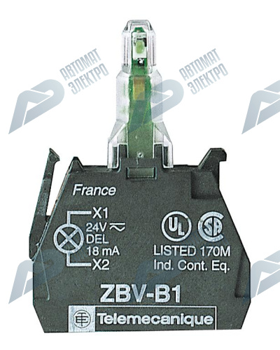 SE XB5 Блок подсветки светодиодный зеленый для кнопок и переключателей XB4, XB5 фото 2