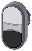 3SU1030-3AB61-0AA0-ZY19 АКТУАТОР ДВОЙНОЙ КНОПКИ, 22MM, КРУГЛ., ПЛАСТИК С МЕТАЛЛИЧЕСКИМ ФРОНТАЛЬНЫМ КОЛЬЦОМ, КНОПКА БЕЛАЯ, КНОПКА ЧЁРНАЯ ПЛОСКАЯS, С ГРАВИРОВКОЙ ЛАЗЕРОМ, КАСТОМИЗИРОВАННАЯ МАРКИРОВКА ИЛИ ГРАФИЧЕСКИЕ СИМВОЛЫ В СООТВЕТСТВИИ С ВЫБОРОМ В КОНФИГ