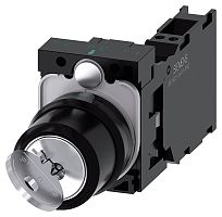 3SU1100-4BF11-3FA0-ZY15 ПОВОРОТНЫЙ ПЕРЕКЛЮЧАТЕЛЬ С КЛЮЧОМ RONIS, 22MM, КРУГЛЫЙ, ПЛАСТИК, NO. ЗАМКА SB30, С 2 КЛЮЧАМИ, 2 КОММУТАЦИОННЫХ ПОЛОЖЕНИЯ O-I, С ФИКСАЦИЕЙ, 10:30Ч/13:30Ч, ПОЛОЖЕНИЯ ИЗВЛЕЧЕНИЯ КЛЮЧА: O+I, С ДЕРЖАТЕЛЕМ, 1NO+1NC, ПРУЖИННЫЕ КЛЕММЫ, POS