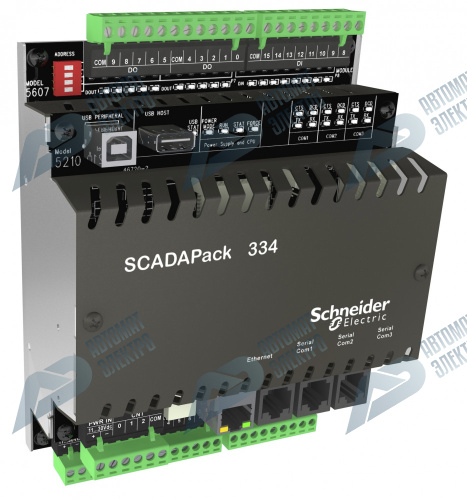 SE ScadaPack 334 RTU, 4 потока/GT, IEC61131, 24В, Реле