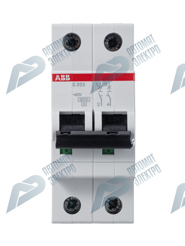 ABB Выключатель автоматический 2-полюсный S202 B25 фото 3