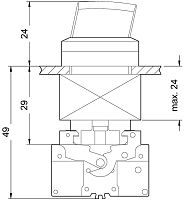 3SB3210-2DA11 КОМПЛЕКТНОЕ УСТРОЙСТВО, ПЕРЕКЛЮЧАТЕЛЬ КРУГЛЫЙ, I-0-I, С ФИКСАЦИЕЙ ЧЕРНЫЙ, 1НO, 1НO