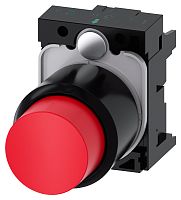 3SU1200-0FB20-0AA0 АКТУАТОР КНОПКИ С ВЫСОКИМ ФРОНТАЛЬНЫМ КОЛЬЦОМ (12MM), 22MM, КРУГЛ., ПЛАСТИК, КНОПКА КРАСНАЯ ВЫСТУПАЮЩАЯ, БЕЗ ФИКСАЦИИ, С ДЕРЖАТЕЛЕМ