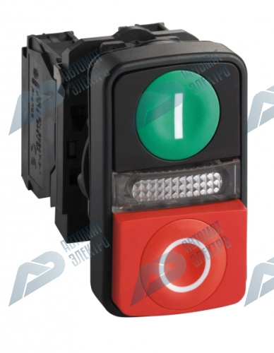 SE XB5 Головка кнопки двойная с маркировкой + LED ZB5AW7L3741
