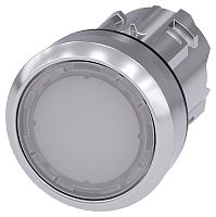 3SU1051-0AB60-0AA0 АКТУАТОР КНОПКИ С ВОЗМОЖНОСТЬЮ ПОДСВЕТКИ, 22MM, КРУГЛ., ГЛЯНЦЕВЫЙ МЕТАЛЛ, КНОПКА БЕЛАЯ ПЛОСКАЯ, БЕЗ ФИКСАЦИИ