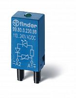 Finder Модуль индикации и защиты; красный LED + варистор; 28...60В AC/DC